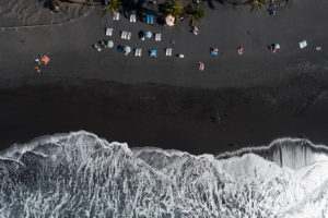 Badestrand, Sandstrand, Luftbild, Vulkanlandschaft, Puerto Naos, La Palma, Kanarische Inseln, Spanien Badestrand, Sandstrand, Luftbild, Vulkanlandschaft, Puerto Naos, La Palma, Kanarische Inseln, Spanien